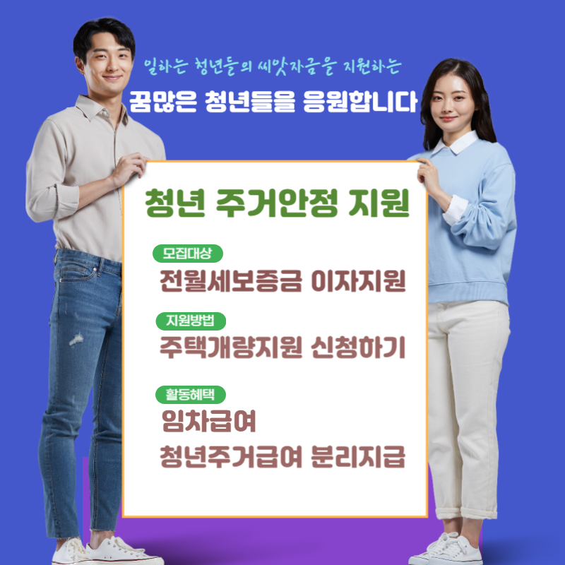  청년 주거안정 지원 강화, 전월세보증금 이자지원 확대 및 주택개량지원 신청하기