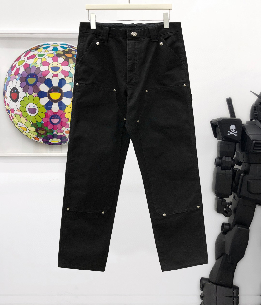  [CHROME HEARTS] 크롬하츠 멀티 카고 블랙 데님 팬츠