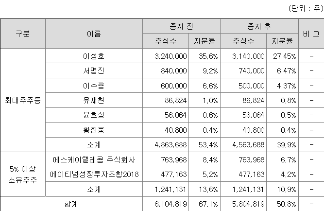 씨메스 최대주주