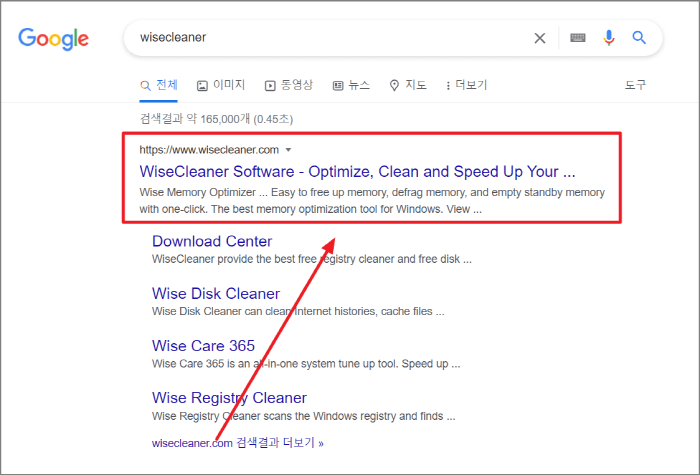 WiseCleaner Software 홈페이지 접속