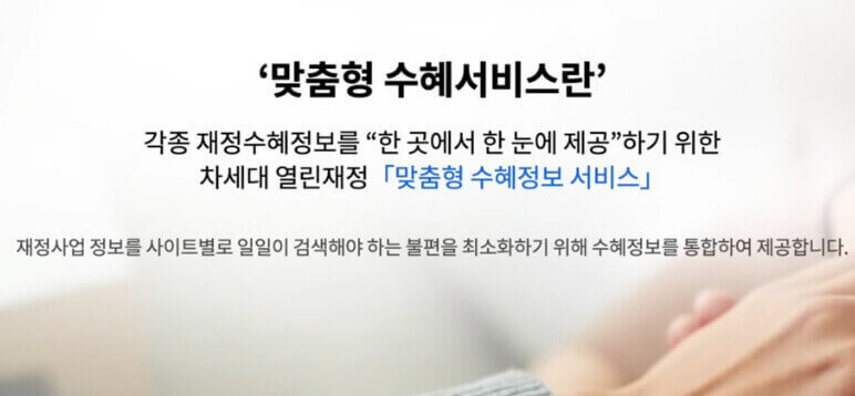  내 복지 혜택 한눈에 '열린 재정'으로 정부 지원 제도 총정리