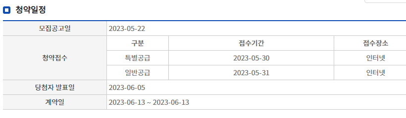 청약 일정