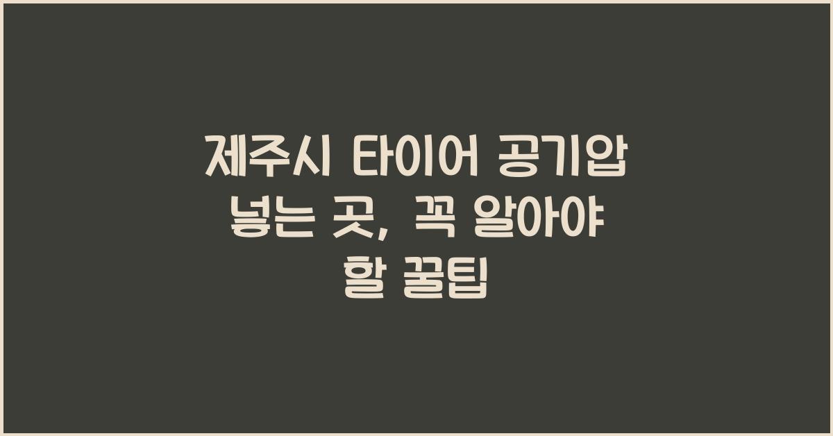 제주시 타이어 공기압 넣는 곳 