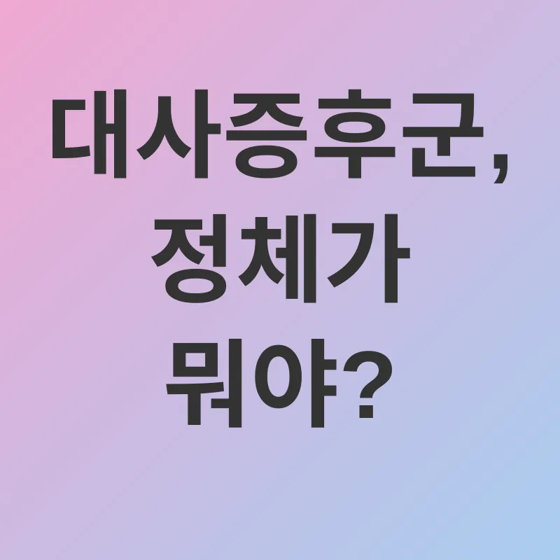 대사증후군 관리_1