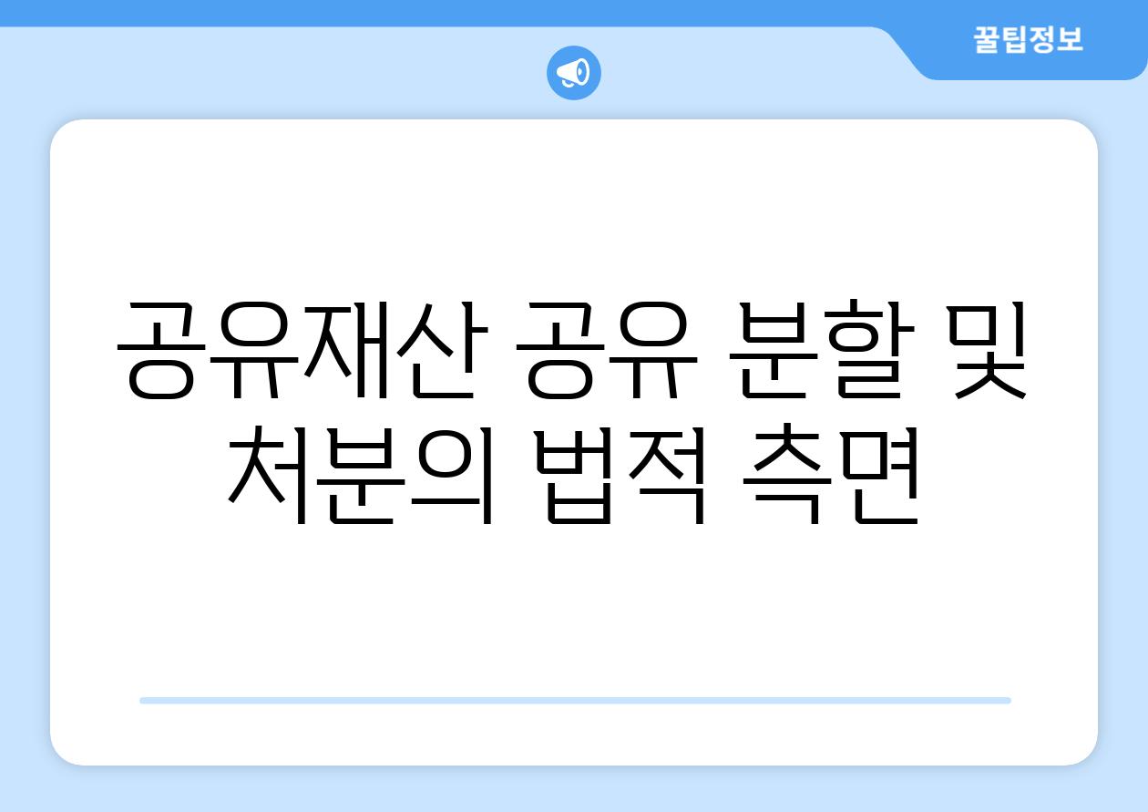 공유재산 공유 분할 및 처분의 법적 측면