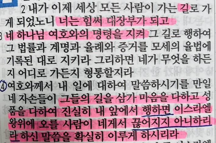 열왕기상 2장 첫 번째&#44; 세상 모든 사람이 가는 길로 가면서 솔로몬에게 전하는 다윗의 마지막 말