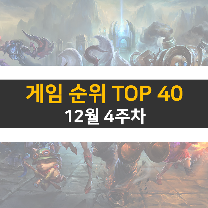  모바일, PC 온라인, 스팀 게임 순위 (2022년 12월 4주 차)