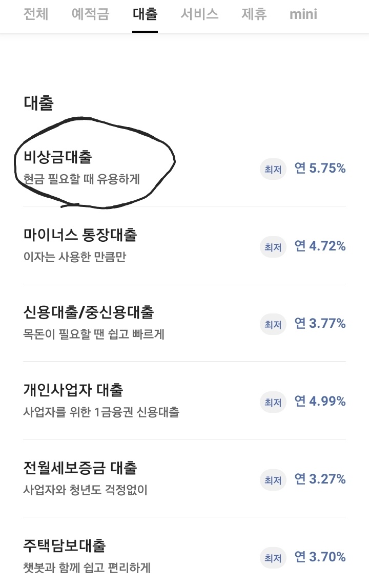 카카오뱅크 무직자 대출 조건 한도 4