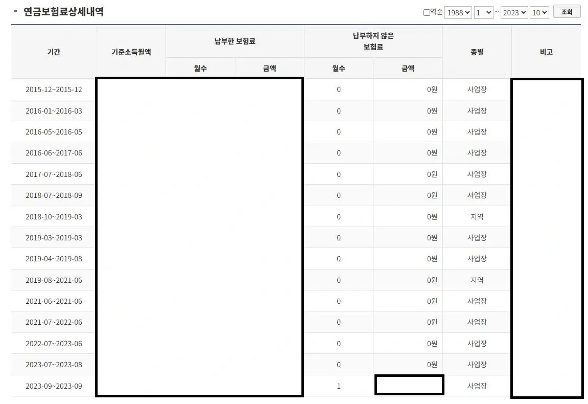 연금보험료상세