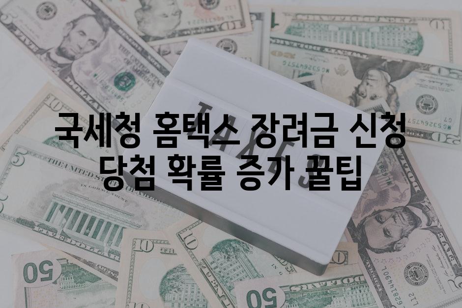 국세청 홈택스 장려금 신청 당첨 확률 증가 꿀팁