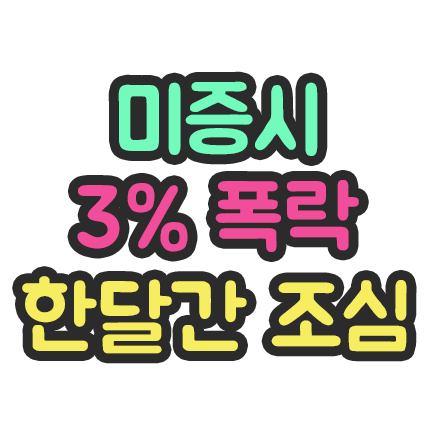  미국 3대 지수 3 % 이상 폭락. 한 달간 조심해라