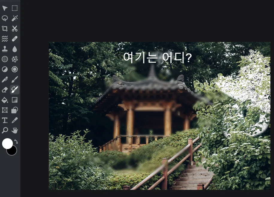 픽슬러 에디터로 사진 편집하는 모습