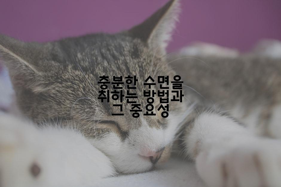 충분한 수면을 취하는 방법과 그 중요성