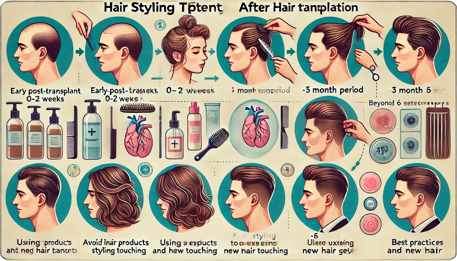자연스러운 헤어스타일을 위한 모발이식 후 스타일링 팁