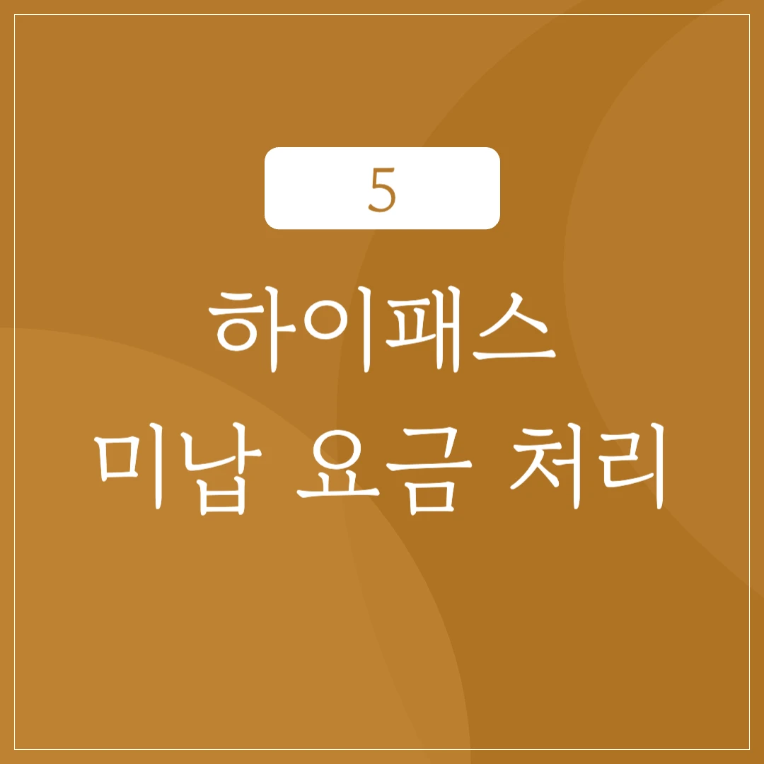 하이패스 미납요금 처리의 중요성