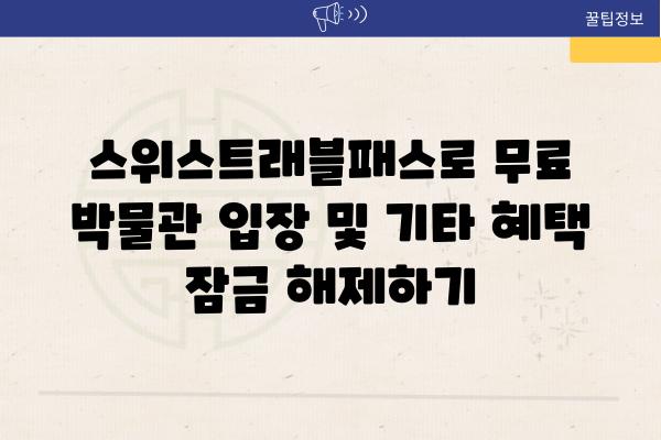 스위스트래블패스로 무료 박물관 입장 및 기타 혜택 잠금 해제하기