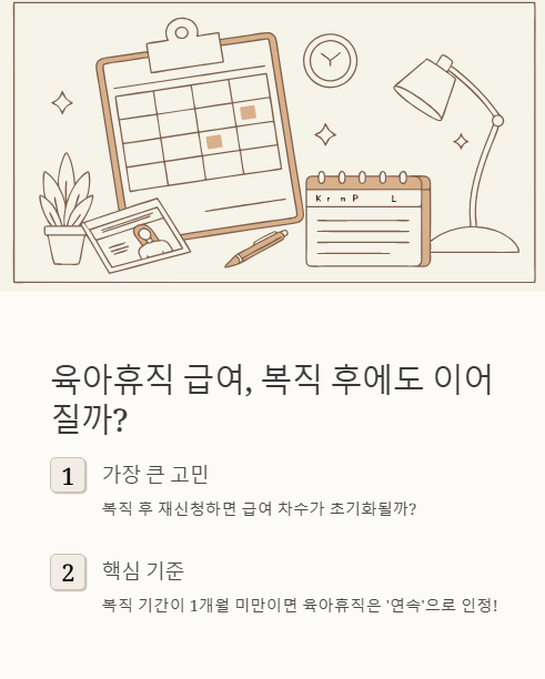 육아휴직 급여 복직 후에도 이어질까?