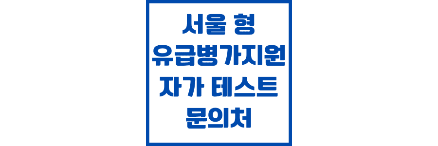 서울 형 유급병가 지원 제도 자가 테스트 및 문의처