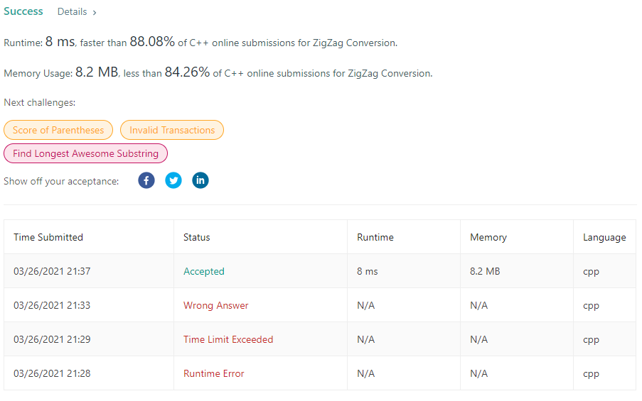  [LeetCode] 6. ZigZag Conversion