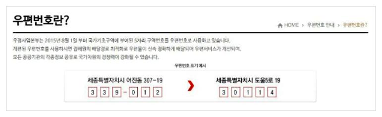 5자리 우편번호
