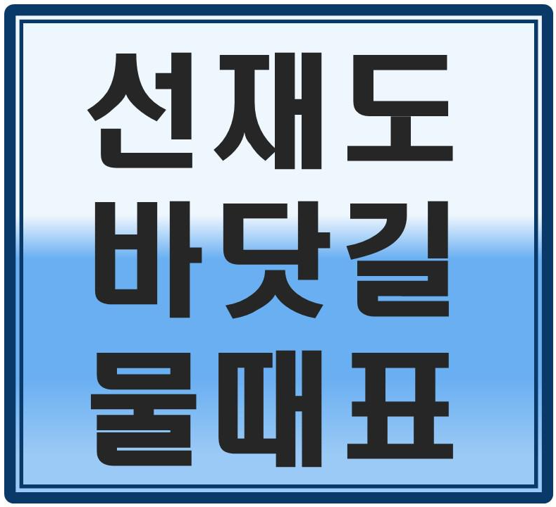  선재도 물때표(바닷길,바다갈라짐)2021년1월