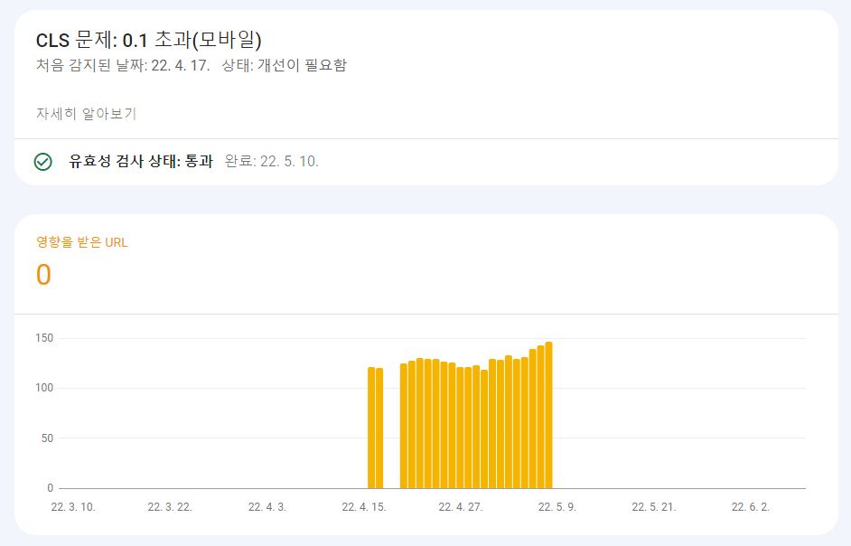 웹 페이지 성능 측정 도구 Lighthouse CLS 0.1 초과