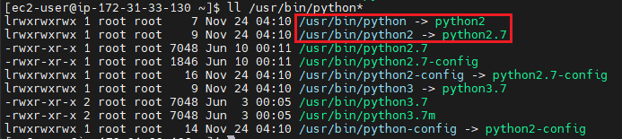 ll /usr/bin/python*