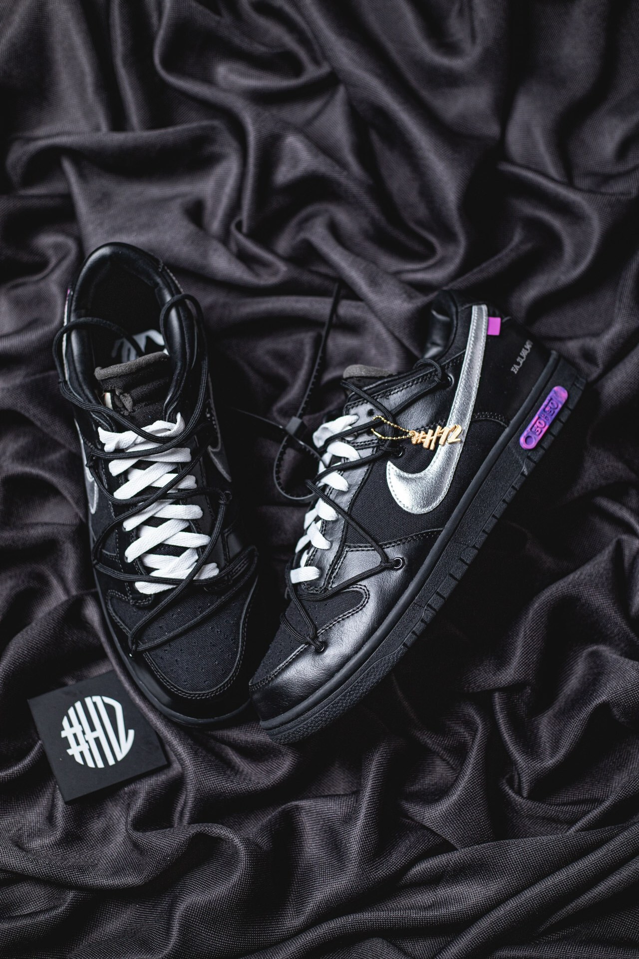  [NIKE x OFF WHITE] H12 나이키 X 오프화이트 덩크 로우 블랙 NO.50 DM1602-001
