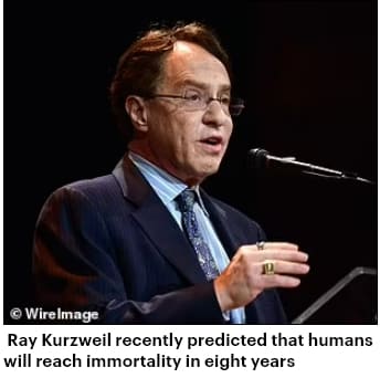  전 구글 엔지니어, "인간 8년 안에 '불노장생' 능력 가질 것" VIDEO: Ray Kurzweil says We'll Reach IMMORTALITY by 2030