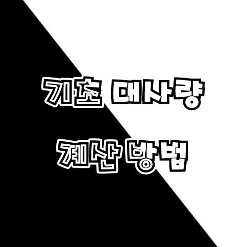  기초 대사량 계산방법