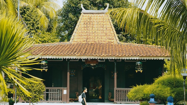 &#39;따만 미니 인도네시아 인다&#39;에 있는 전통 가옥