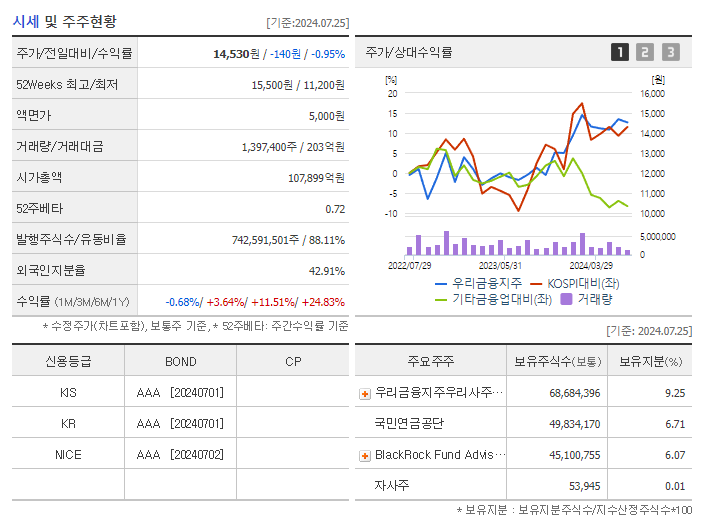 우리금융지주_기업개요