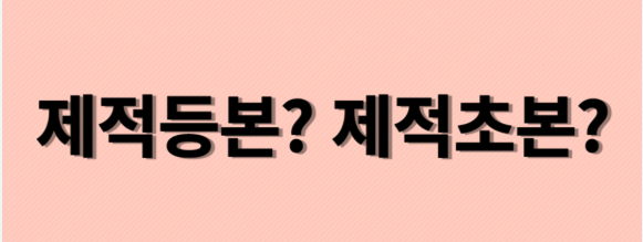 제적 초본 인터넷 발급 방법과 등본과 초본의 차이