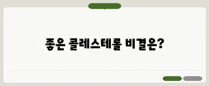 좋은 콜레스테롤 높이는 방법 식단 개선이 가장 효과적