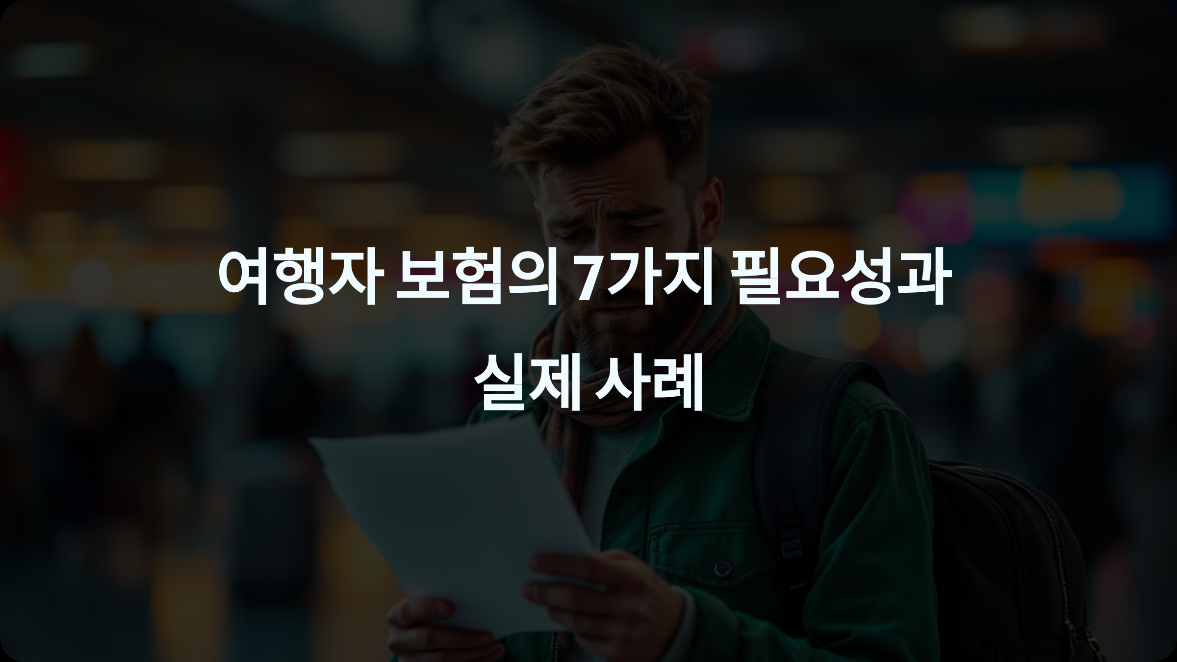 여행자 보험이 필요한 이유 7가지와 실제 사례: 안전한 여행을 위한 필수 가이드