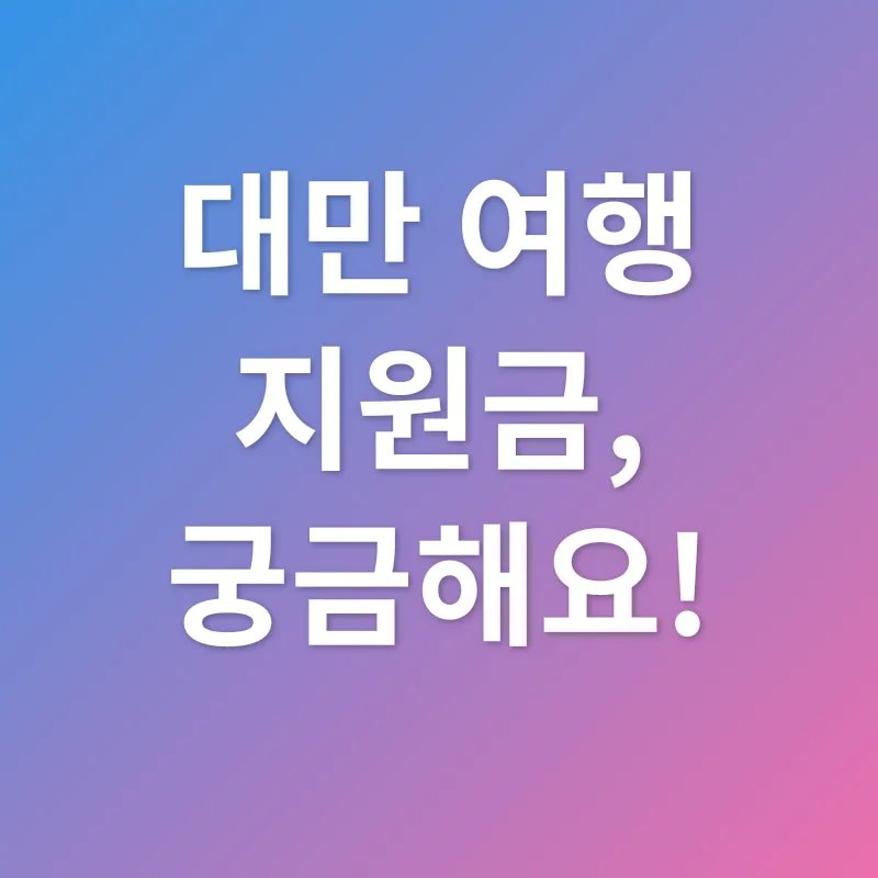 대만 여행 지원금_4
