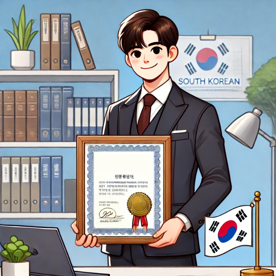자격증을 취득한 남자 이미지