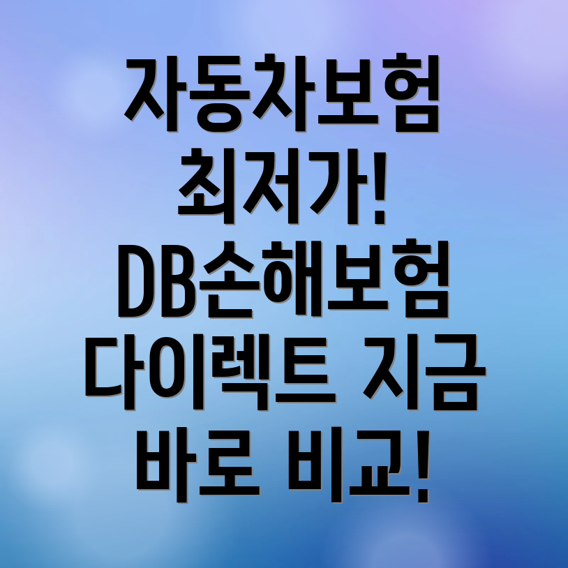 DB손해보험 다이렉트 자동차보험