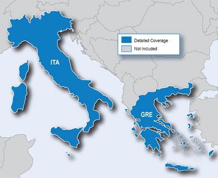 Map Italy & Greece