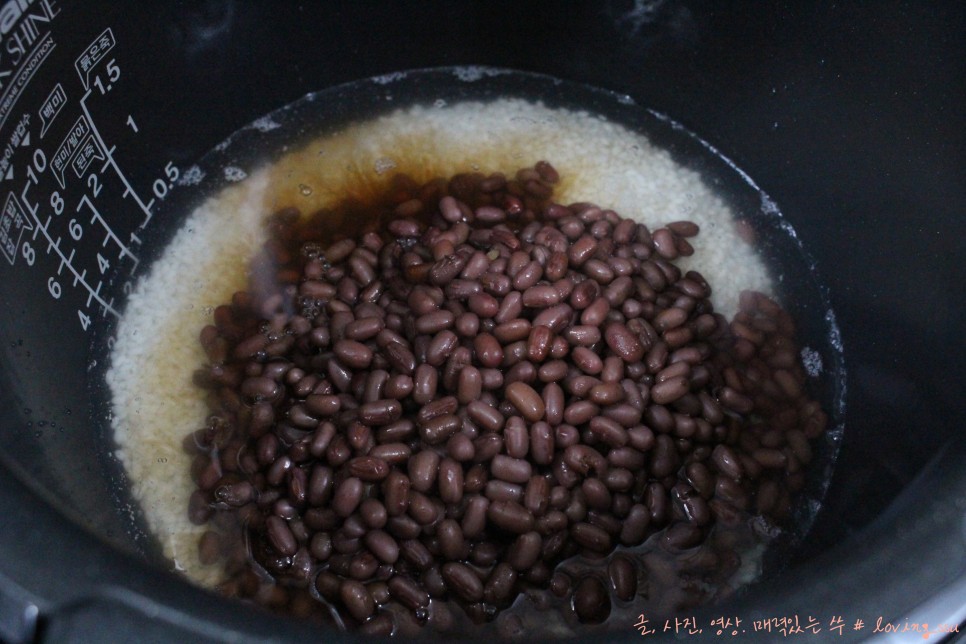 간단하게 팥 삶는 법까지~ 붉은색 밥 만들기 정말 8