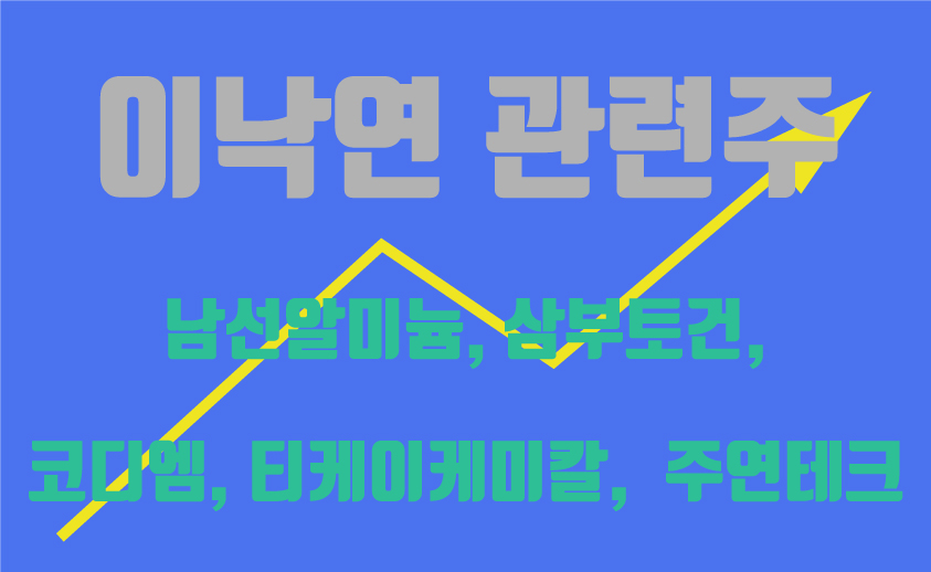  대선출마 선언! 이낙연 관련주(남선알미늄, 삼부토건, 코디엠, 주연테크, 티케이케미칼)