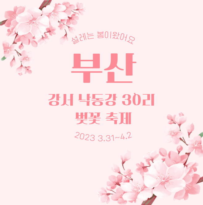 부산 강서 낙동강 30리 벚꽃축제