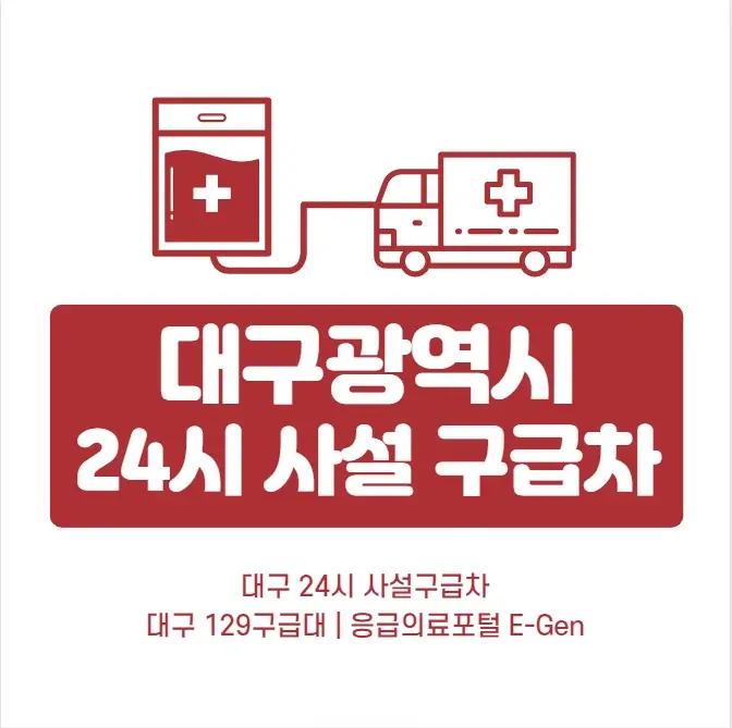  대구 24시간 사설구급차 비용 번호 | 119응급차 vs 129구급대 차이