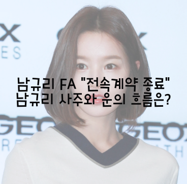  남규리 FA "전속계약 종료" 남규리 사주와 운의 흐름은?
