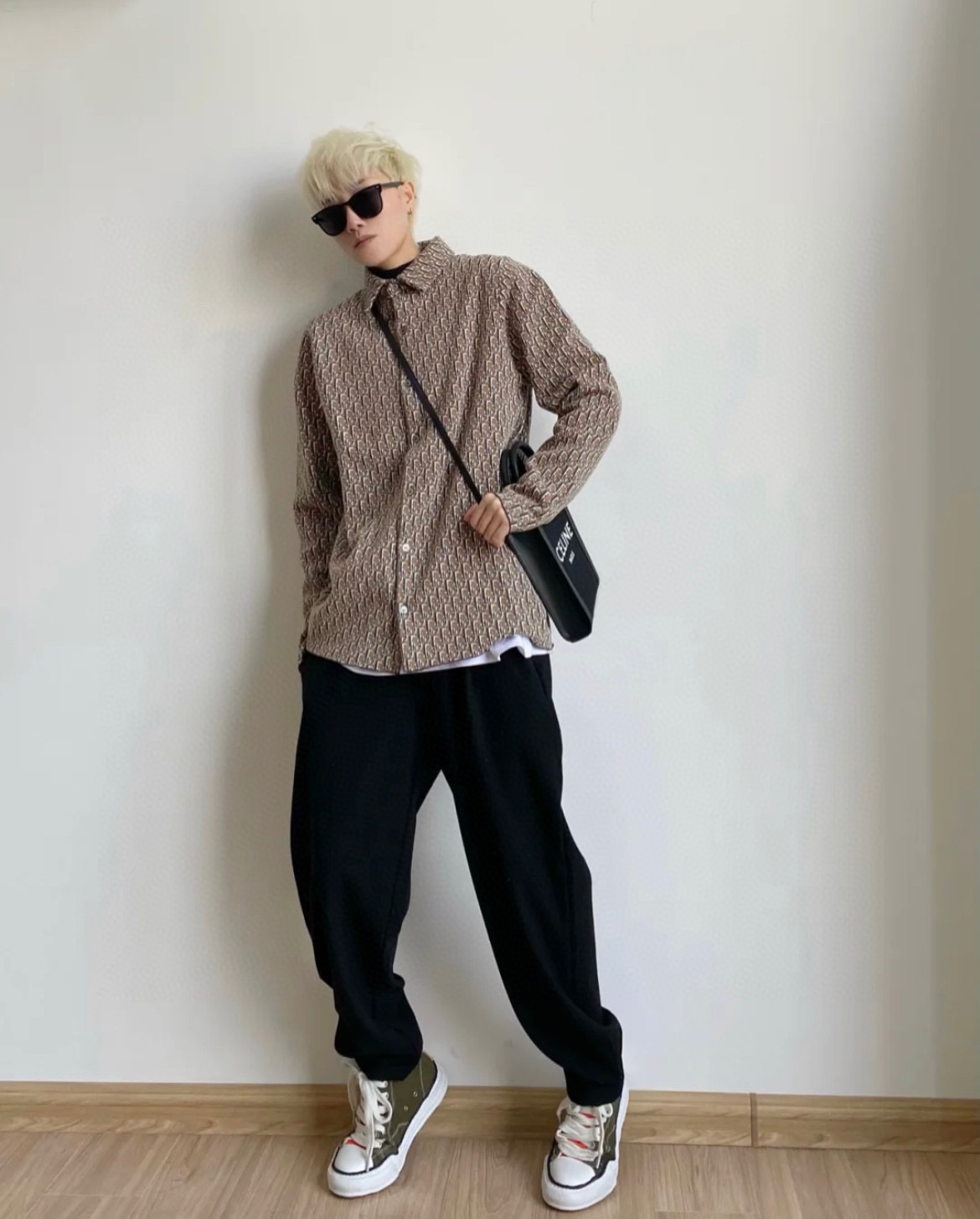  [DIOR] 디올 오블리크 오버 셔츠 브라운 데님 셔츠