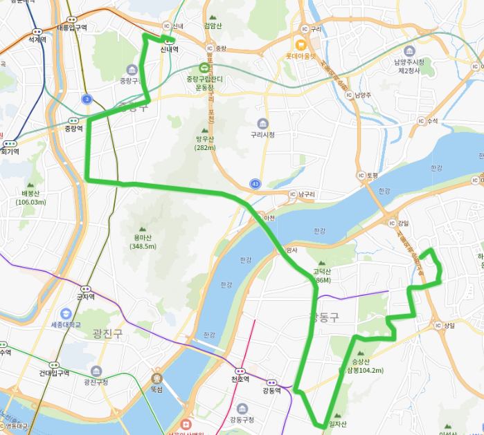  서울 2312번버스 노선, 시간표 정보 [중랑차고지, 사가정역, 명일역, 서울의료원, 보훈병원]