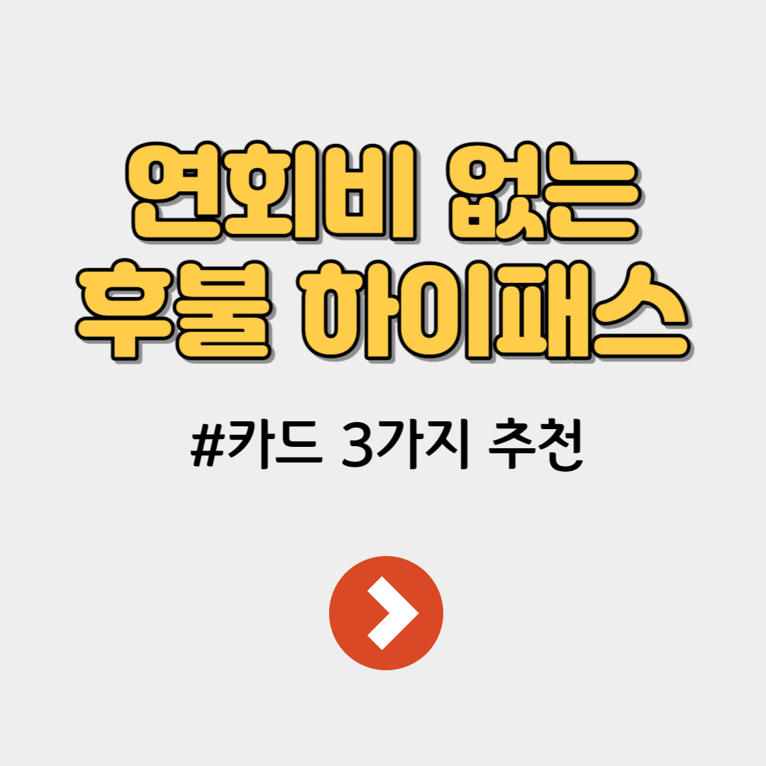 연회비 없는 후불 하이패스