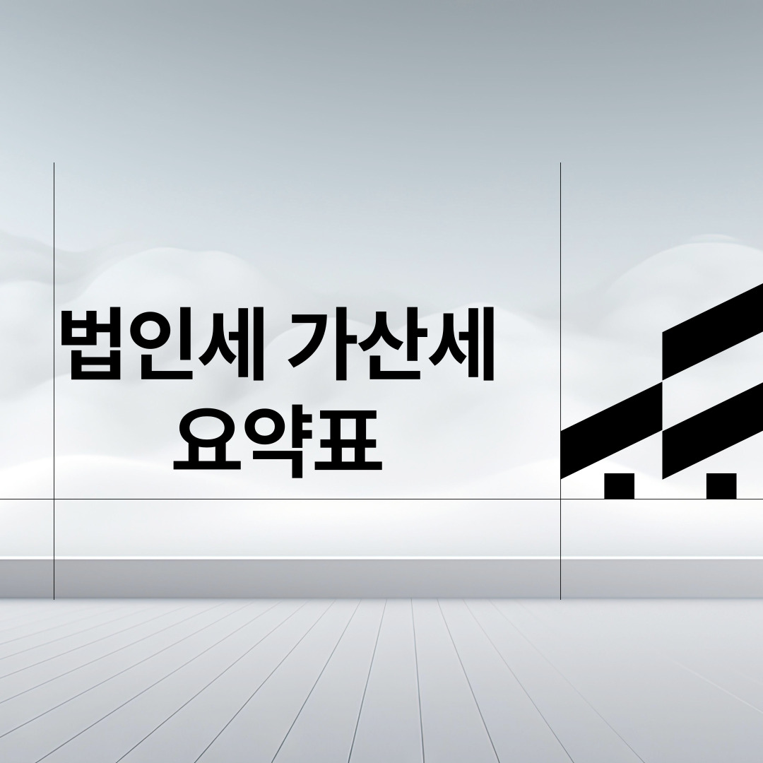 법인세 가산세 요약표
