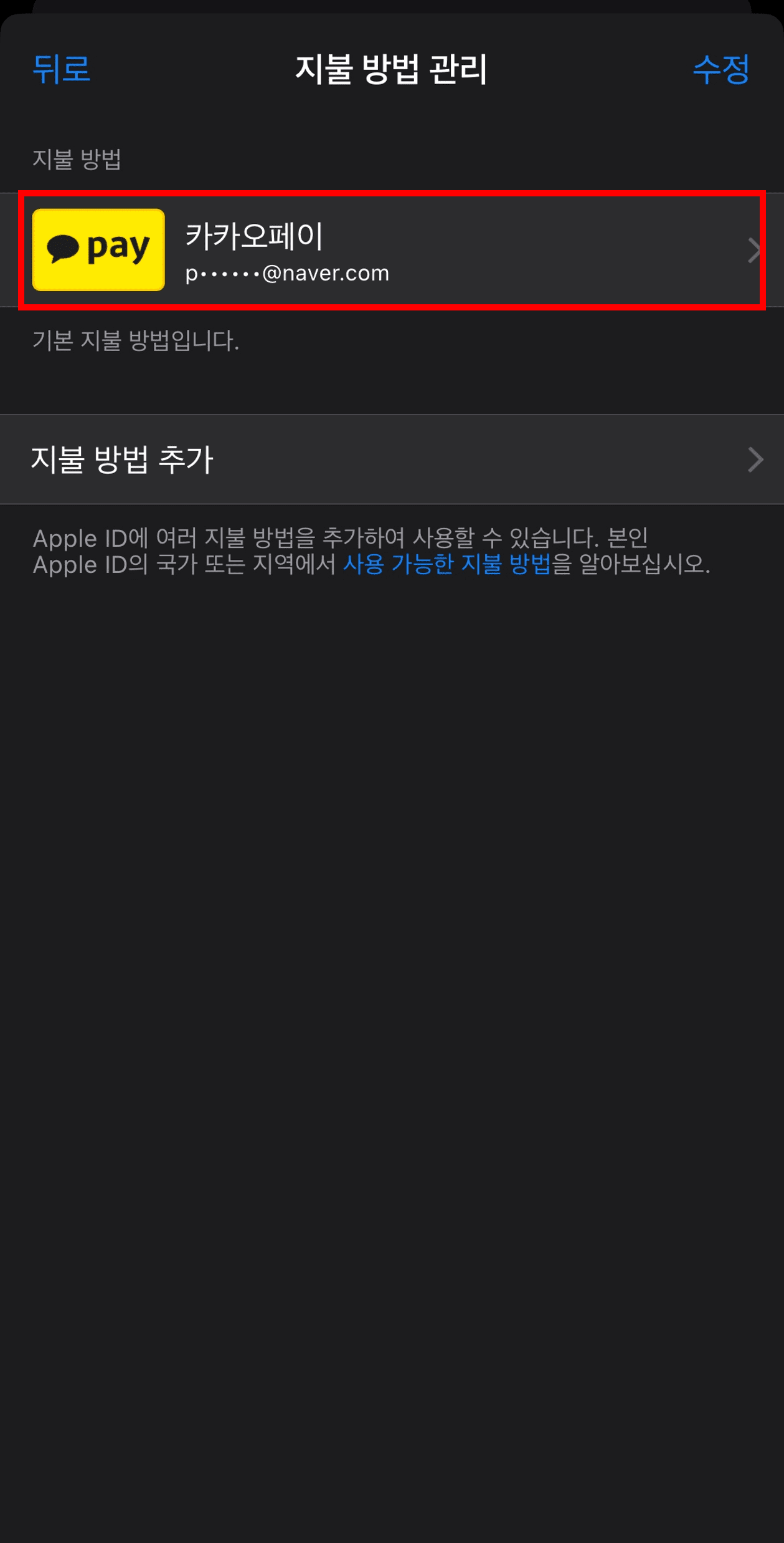 카카오페이 애플