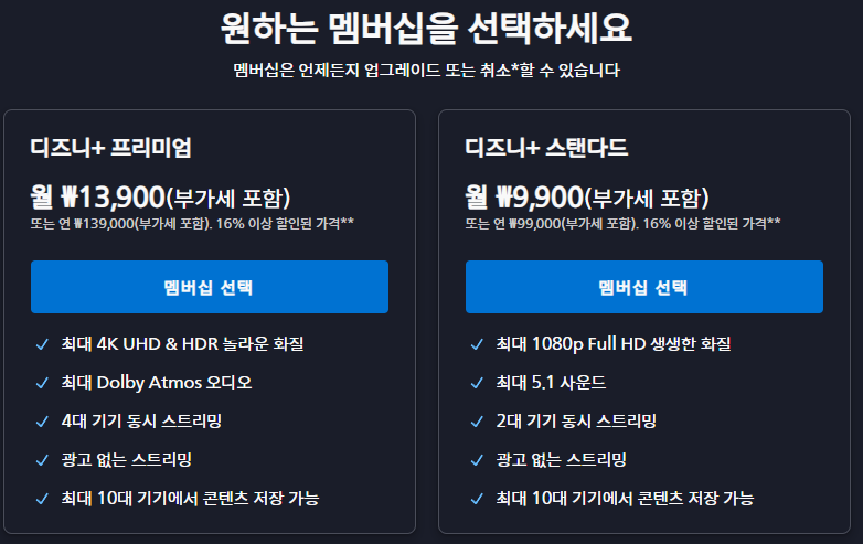 디즈니 플러스 멤버십